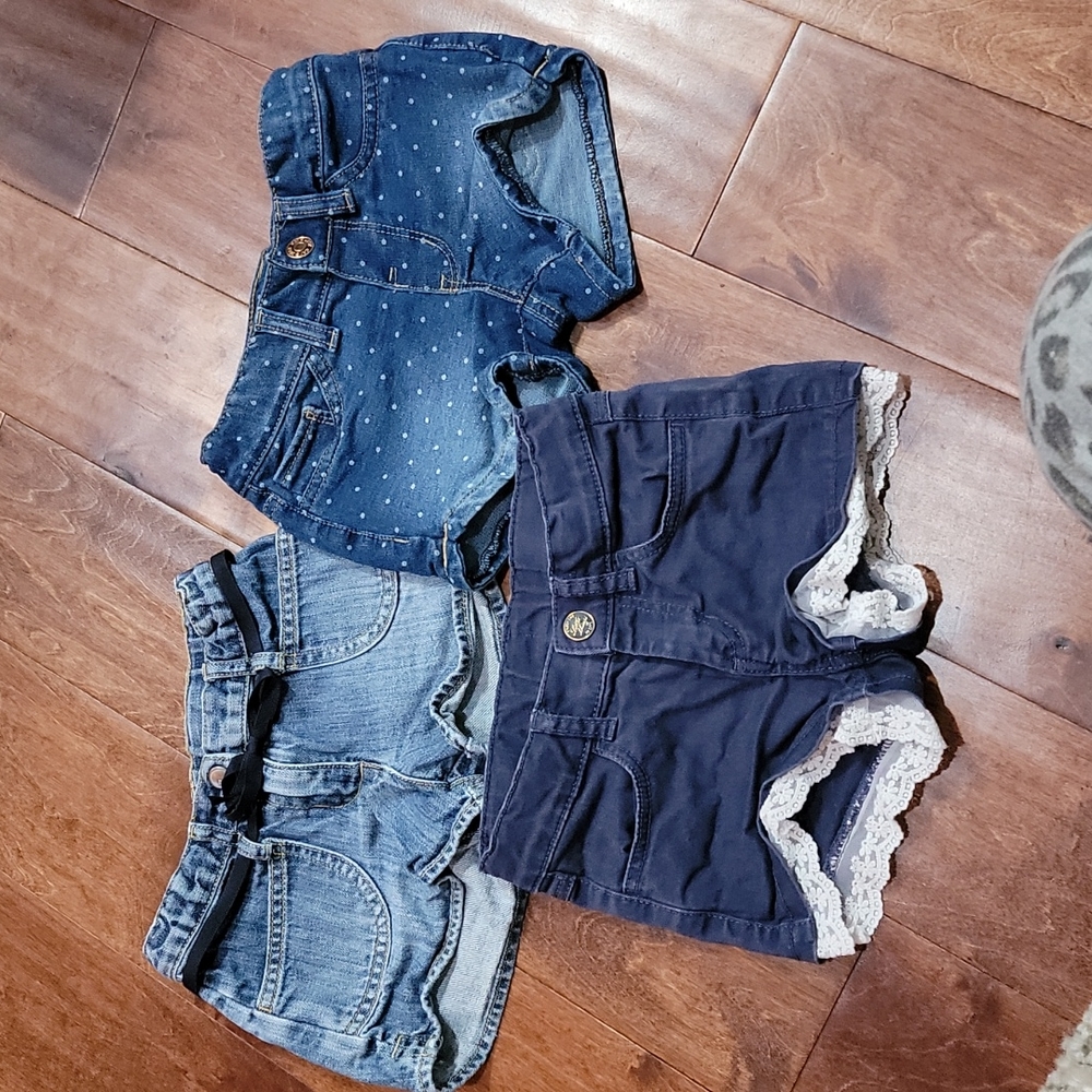 3 pairs of girls Jean denim shorts